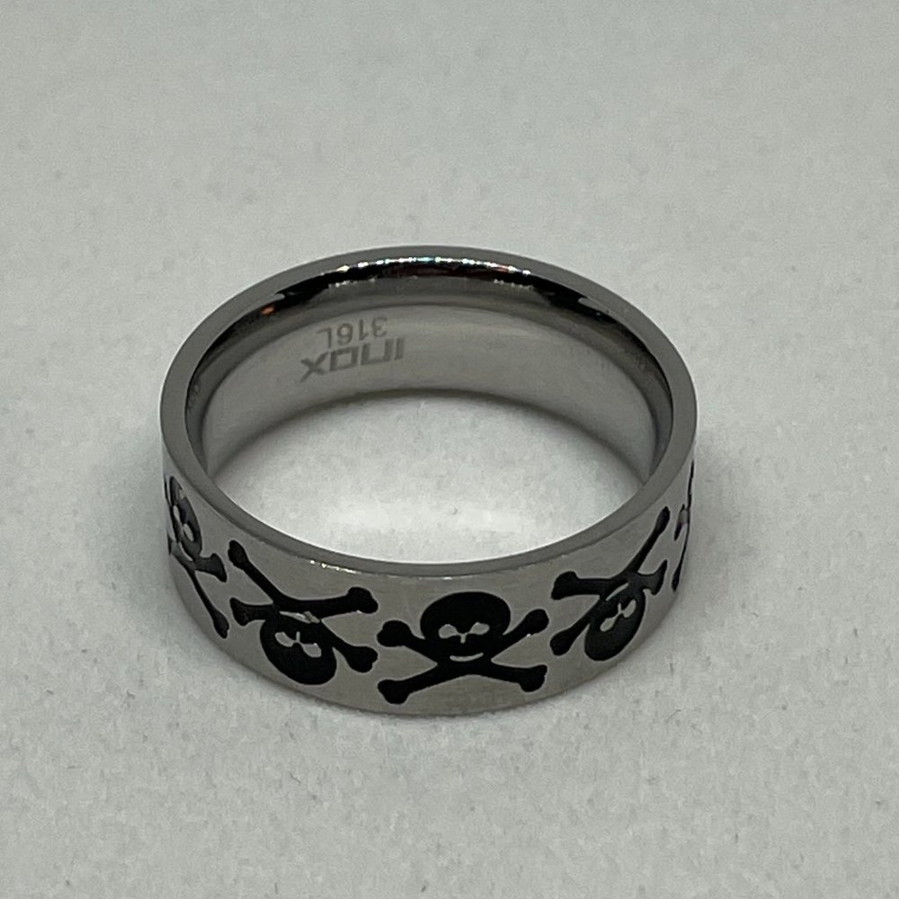 INOX Stainless Steel Skull and Crossbones Ring